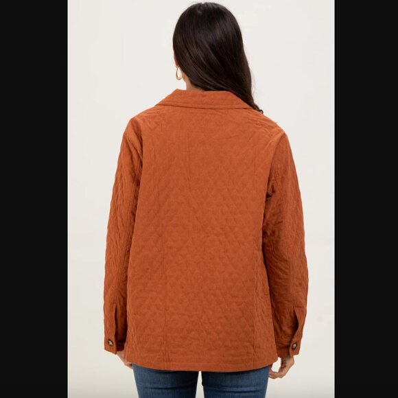 Pinkblush Forte Rust Quilted Button Jacket S NWT - Picture 2 of 8